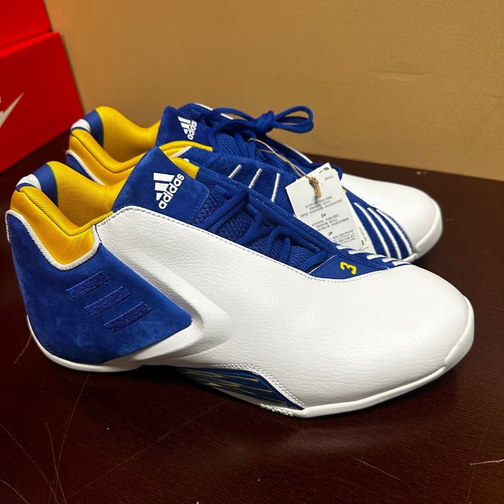 Adidas Unisex Adults White Blue TMAC 3 Restomod Sneaker Shoes Sz US M11.5 W12.5